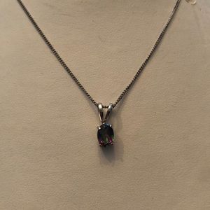 Genuine Mystic Topaz  in Sterling Silver w/Chain
